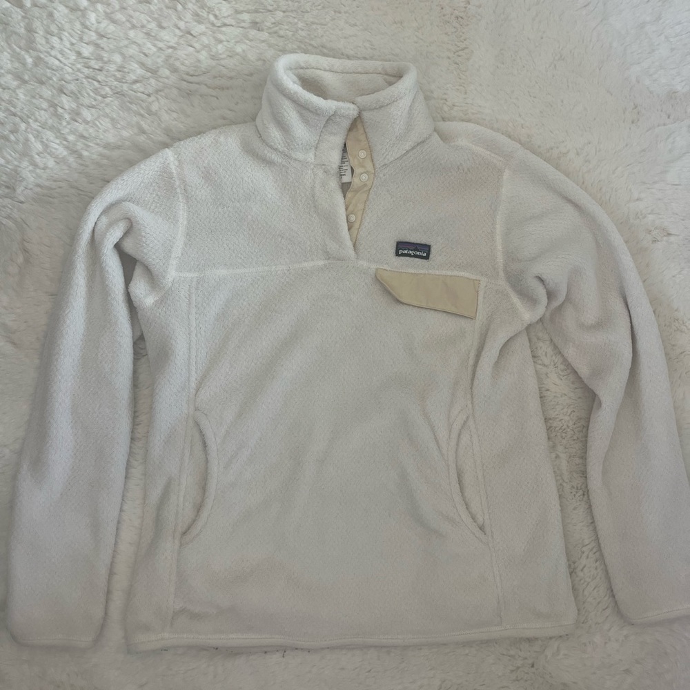 Patagonia White Fleece Pullover Medium
